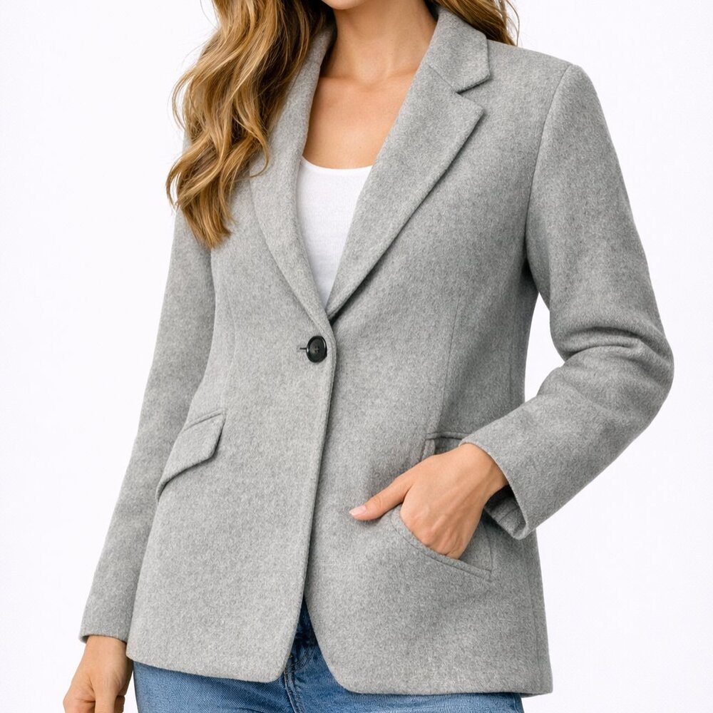 Marvin Browne Spitalfields Women’s Wool Coat Made in England Size S Gray